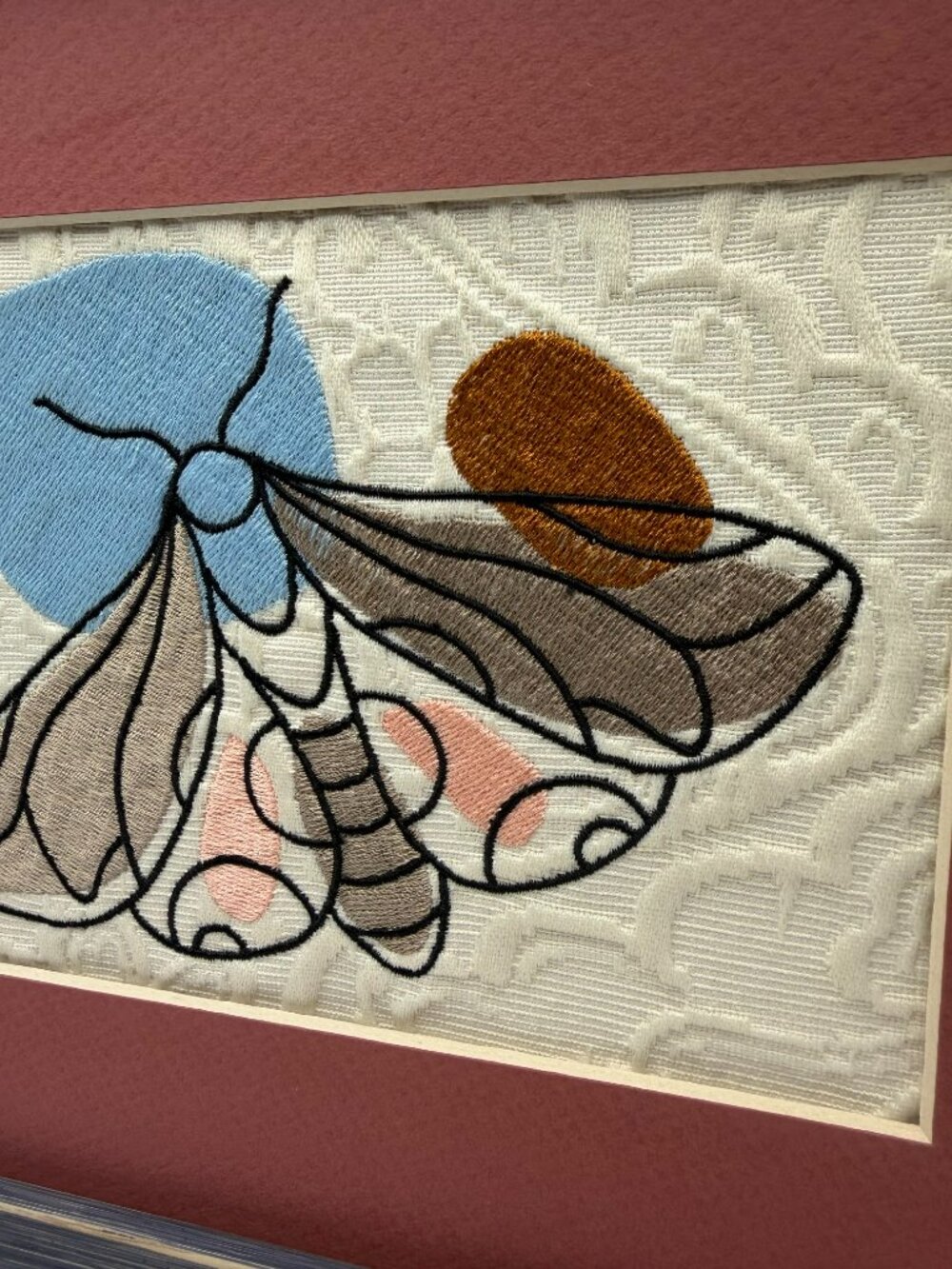 Homemade Insect Embroidery Art 8X10 - Picture 3 of 7